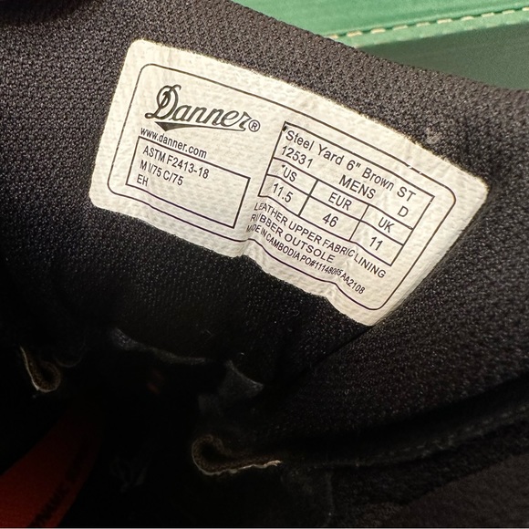 Danner steel toe yard boot work brown leather lace up waterproof slip resistant - Picture 10 of 13